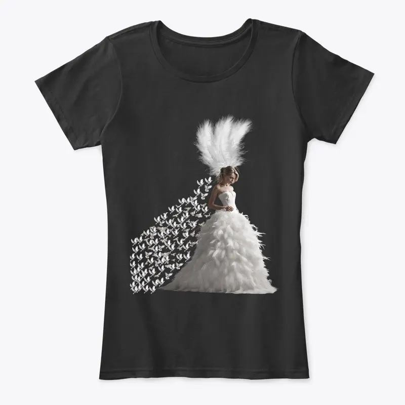 beautiful princes dress bird feather