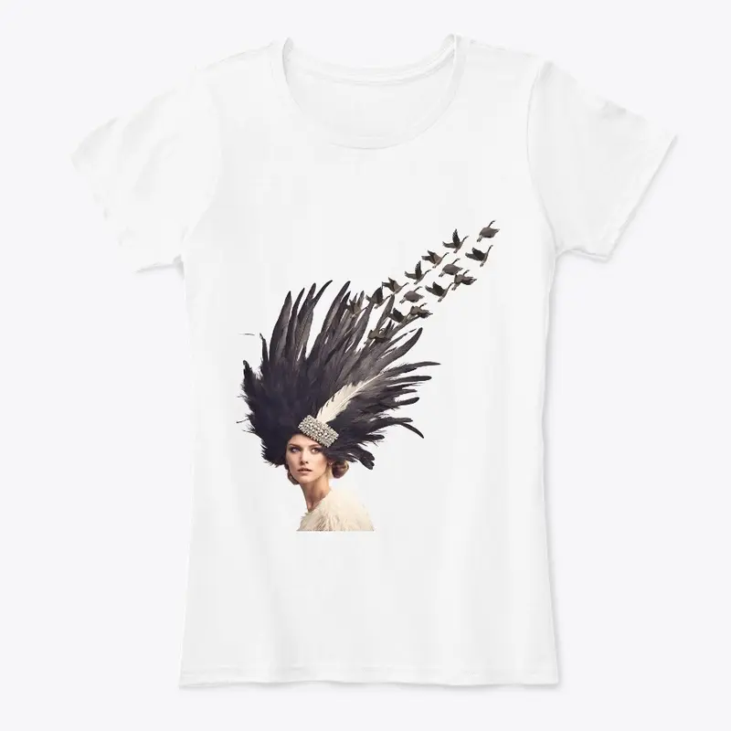 girl hair style with birds feather 